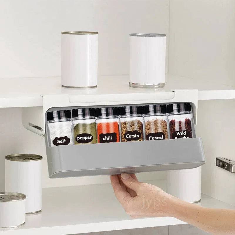 Sleek Under-Shelf Pull-Out Spice Rack