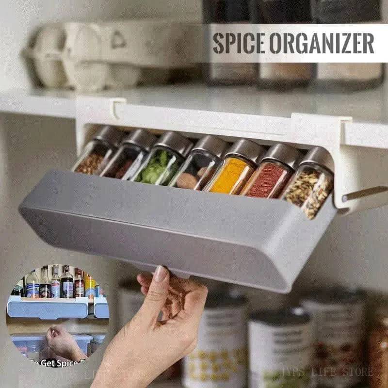 Sleek Under-Shelf Pull-Out Spice Rack