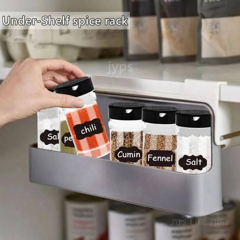 Sleek Under-Shelf Pull-Out Spice Rack
