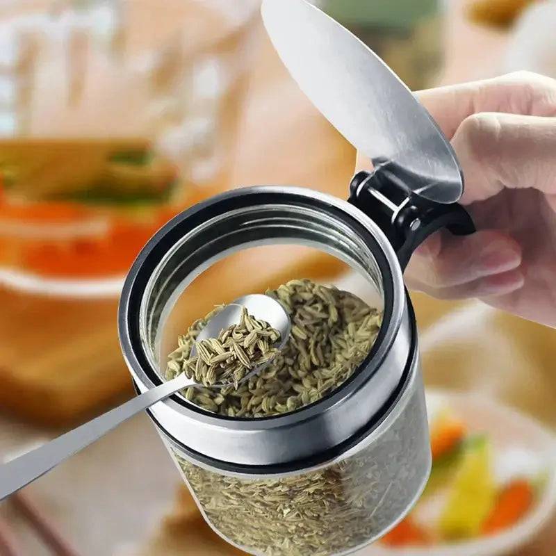 Glass Seasoning Jar with Stainless Steel Lid