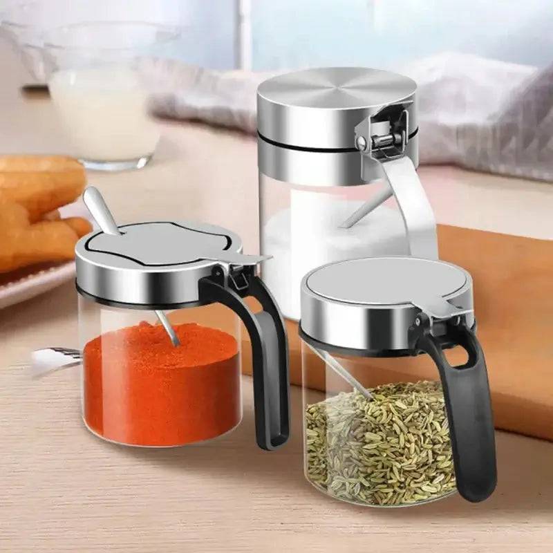 Glass Seasoning Jar with Stainless Steel Lid