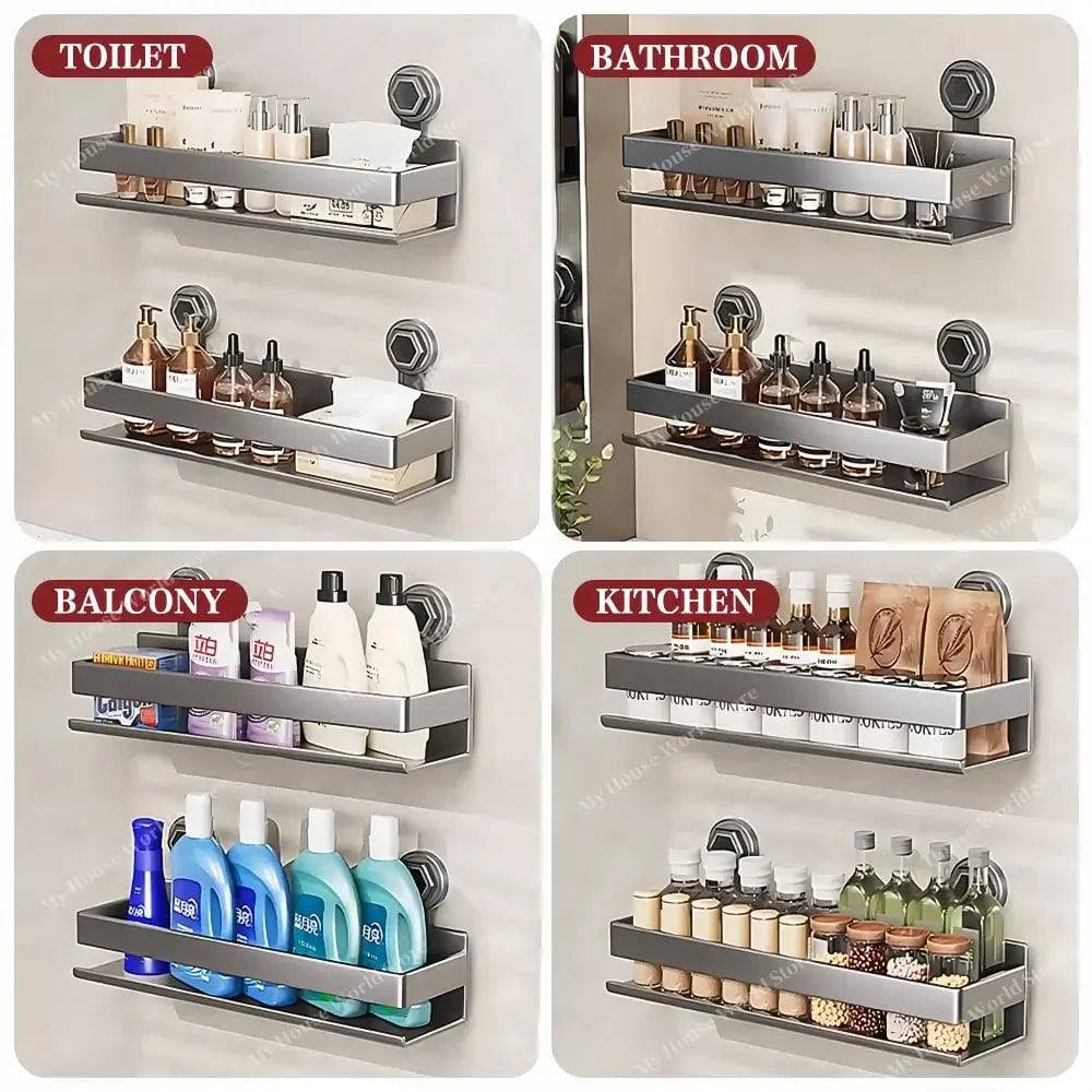 Kitchen Wall-Mounted Suction Cup Spice Rack