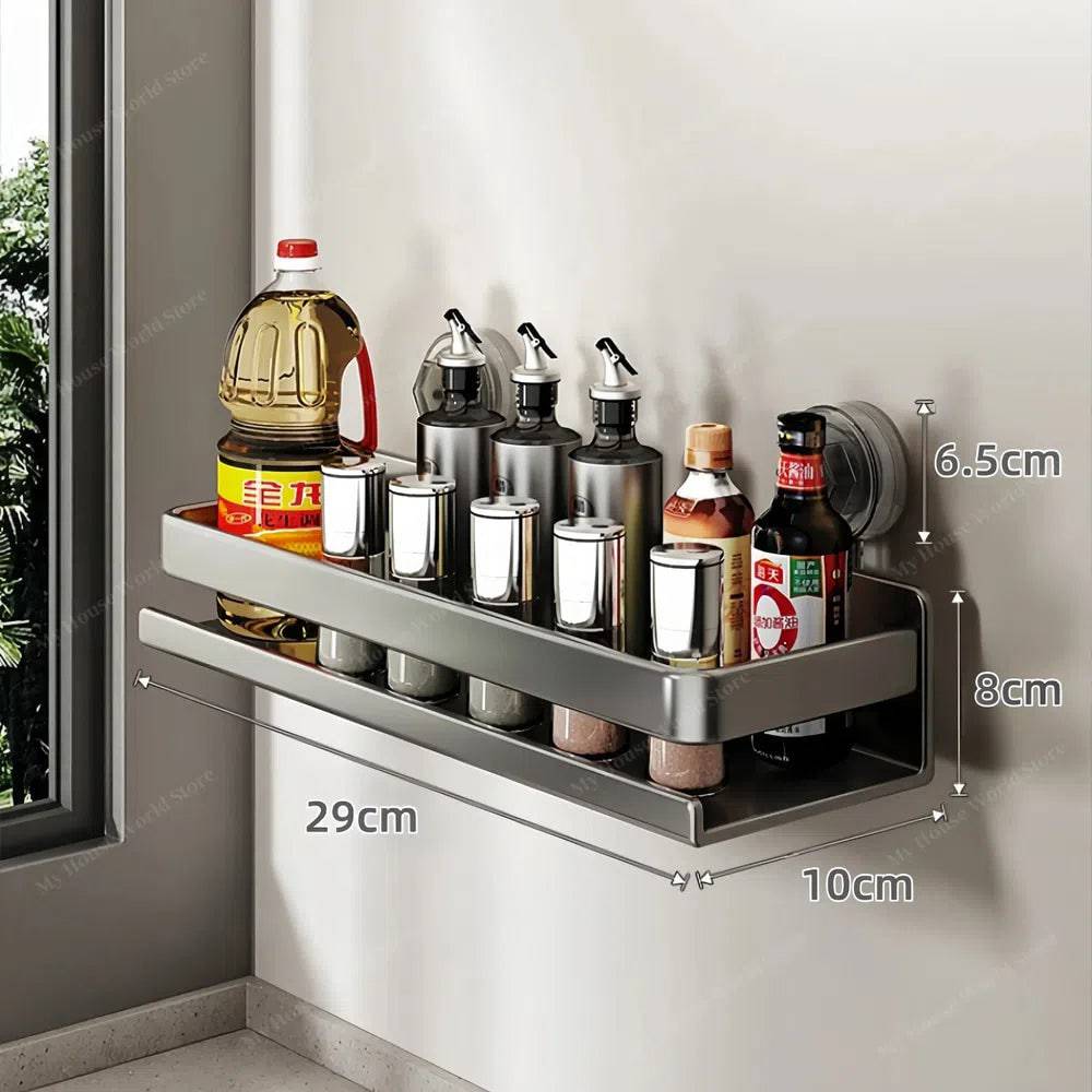 Kitchen Wall-Mounted Suction Cup Spice Rack