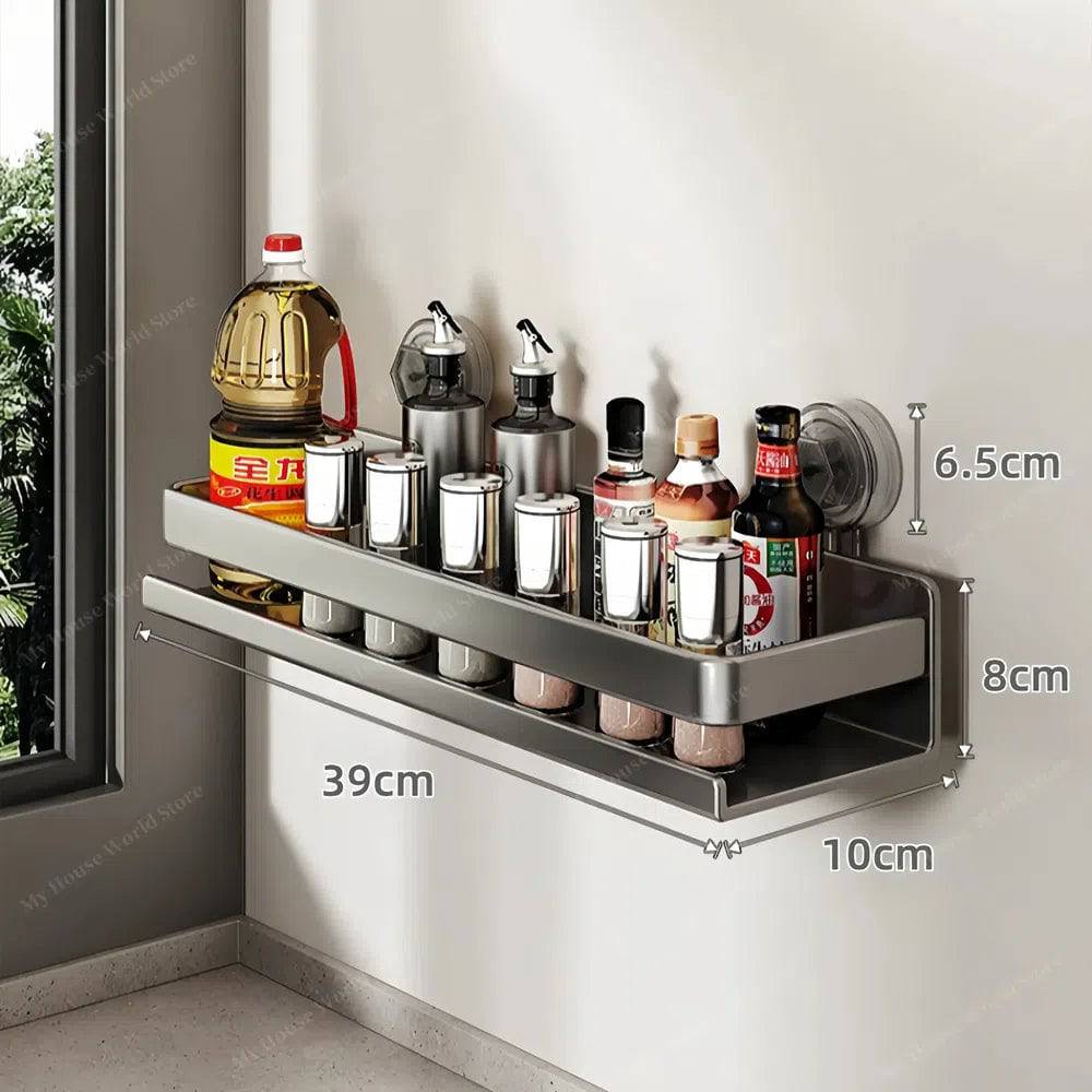 Kitchen Wall-Mounted Suction Cup Spice Rack