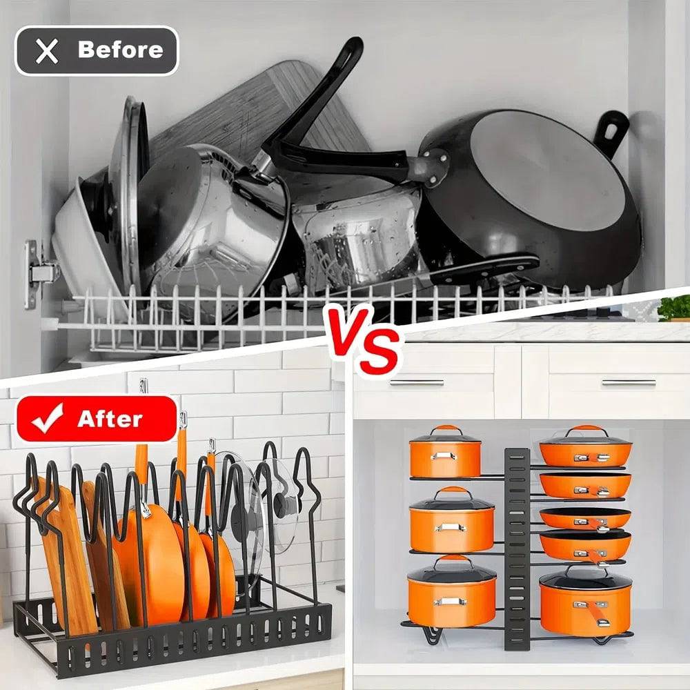 8-Tier Adjustable Pot and Pan Rack