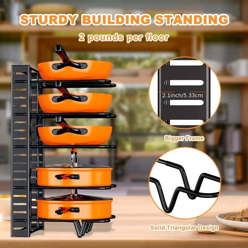 8-Tier Adjustable Pot and Pan Rack