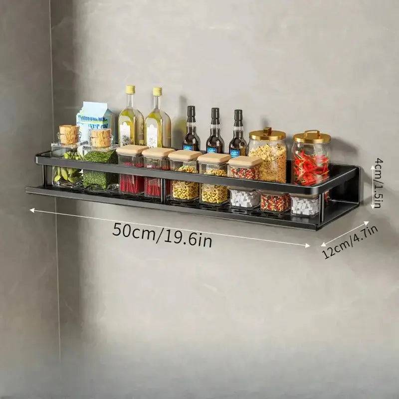 Wall-Mounted Kitchen Shelf & Spice Storage Rack