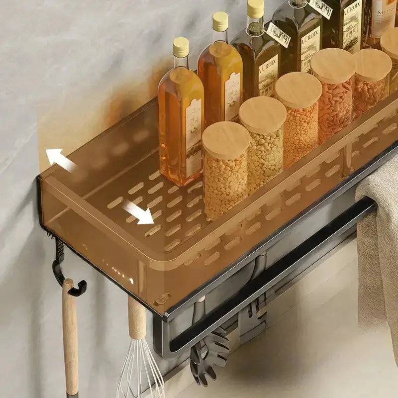 Wall-Mounted Kitchen Shelf & Spice Storage Rack