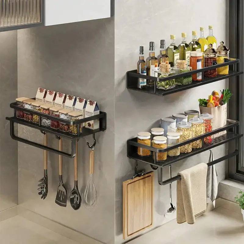 Wall-Mounted Kitchen Shelf & Spice Storage Rack