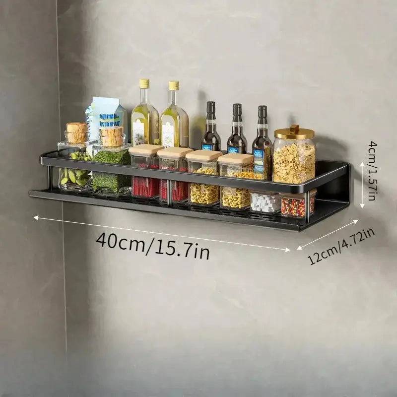 Wall-Mounted Kitchen Shelf & Spice Storage Rack