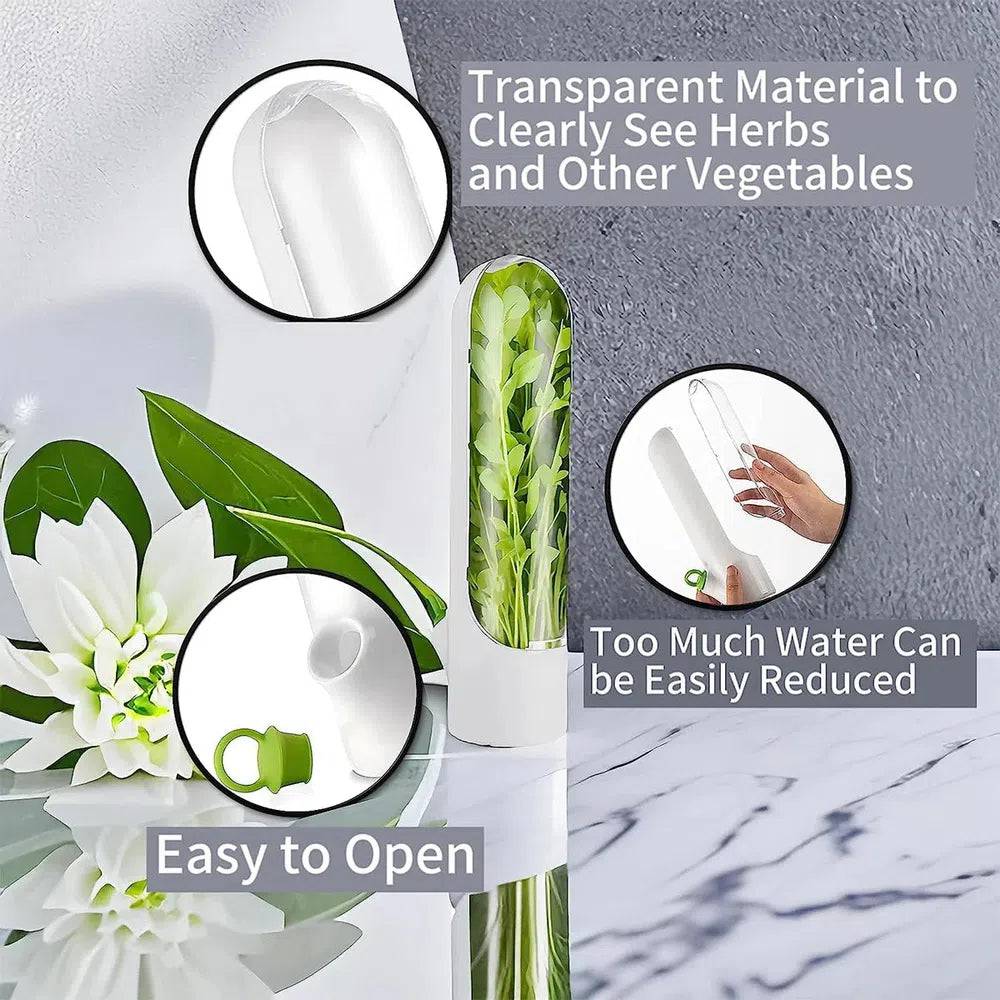 White Herb Saver Storage Container