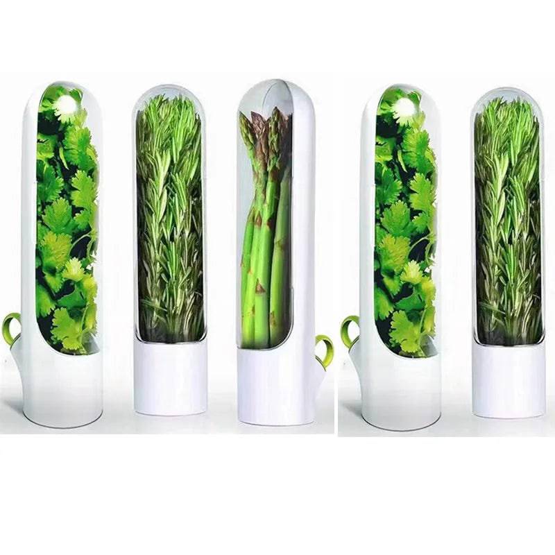 White Herb Saver Storage Container