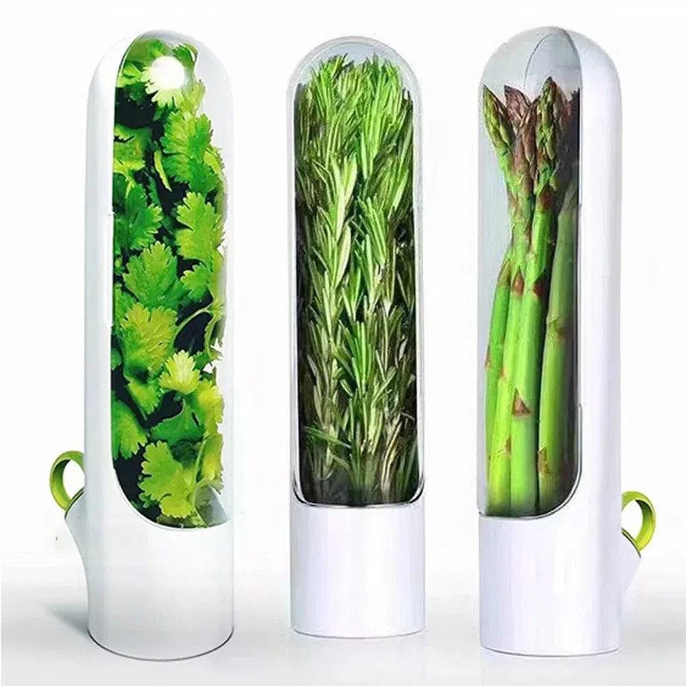 White Herb Saver Storage Container
