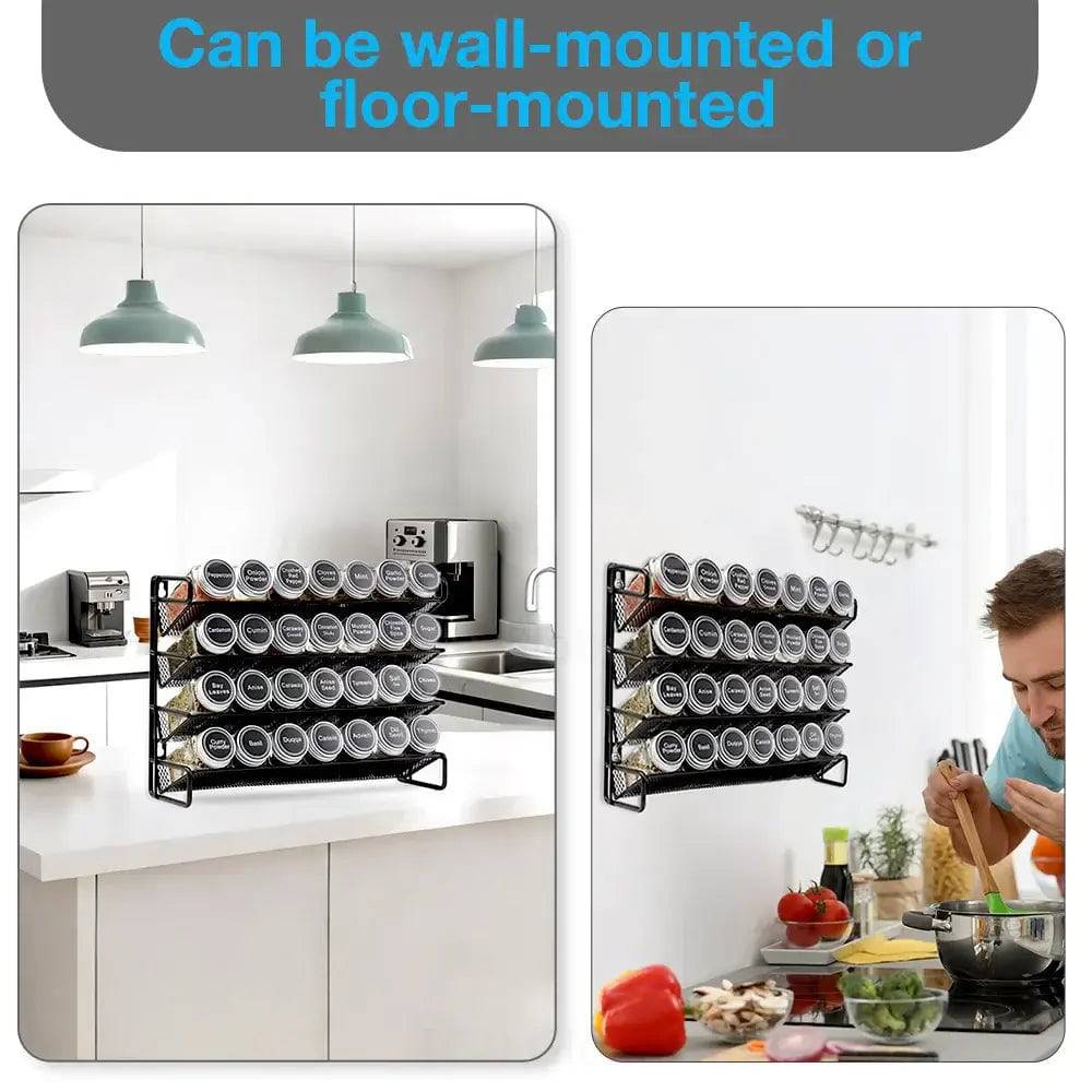 Multi-Layer Metal Wall-Mounted Spice Rack