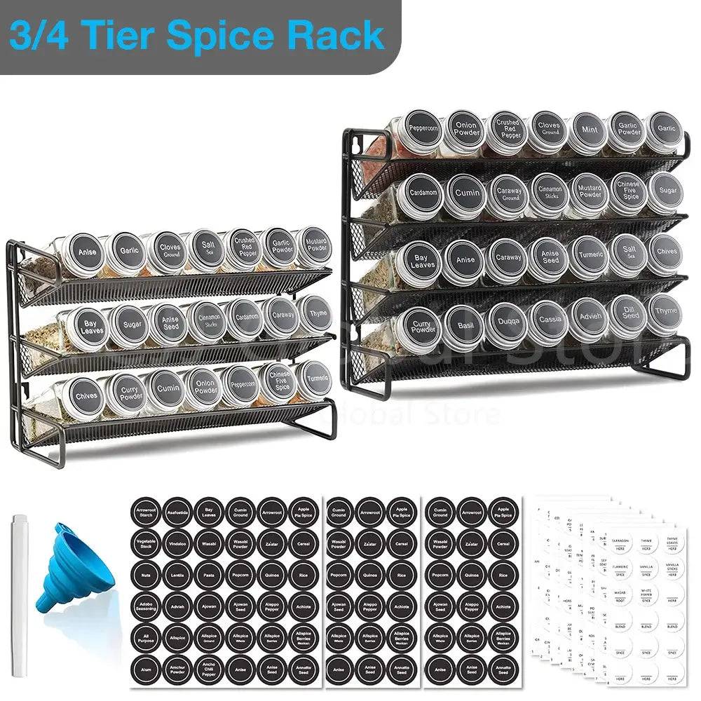 Multi-Layer Metal Wall-Mounted Spice Rack