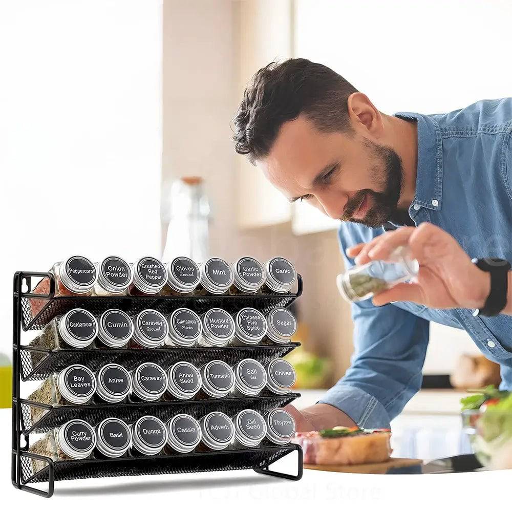 Multi-Layer Metal Wall-Mounted Spice Rack