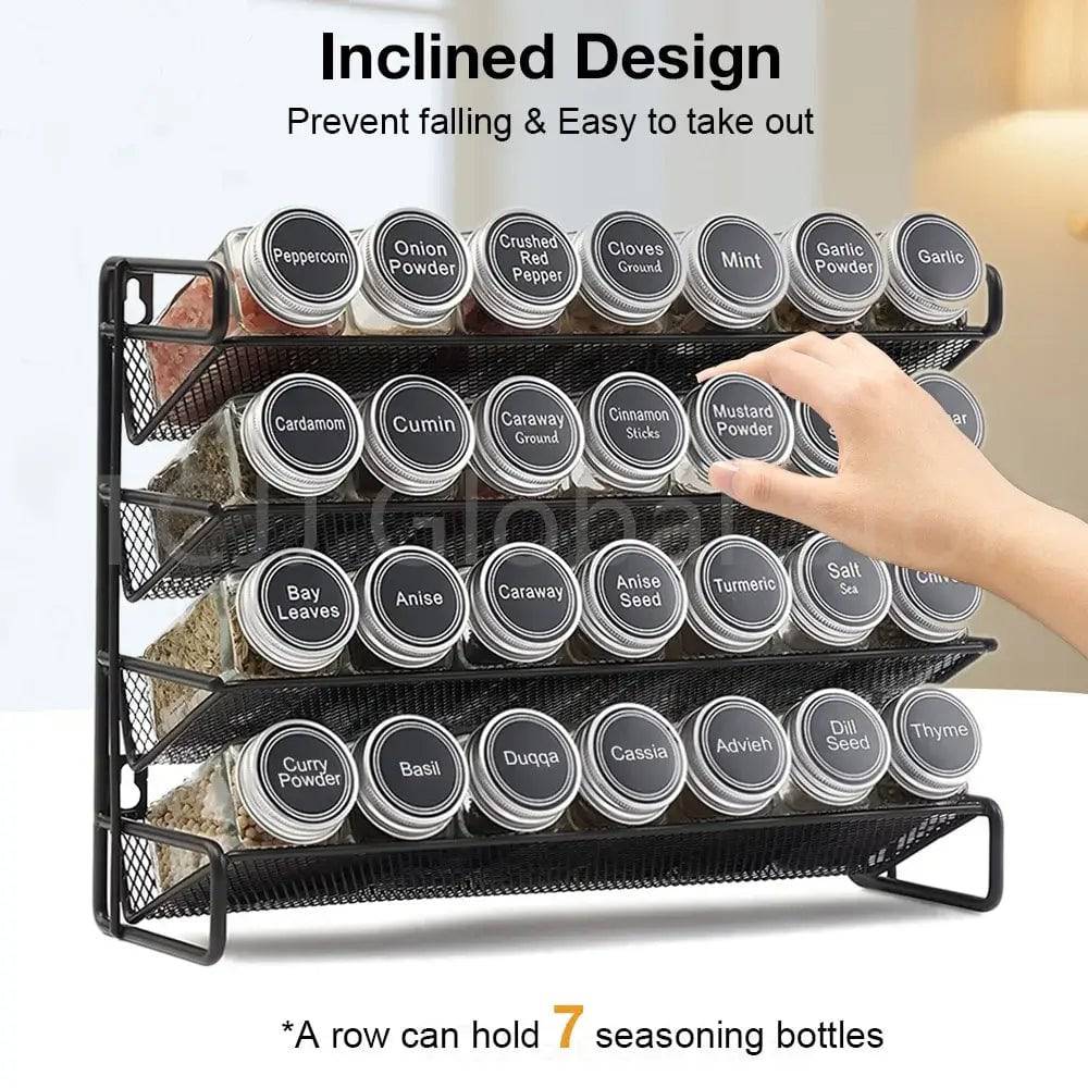 Multi-Layer Metal Wall-Mounted Spice Rack