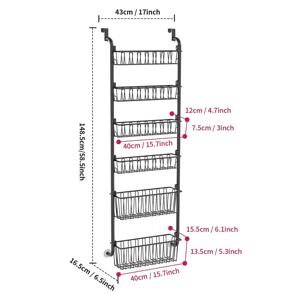 Multi-Layer Door Hanging Storage Basket