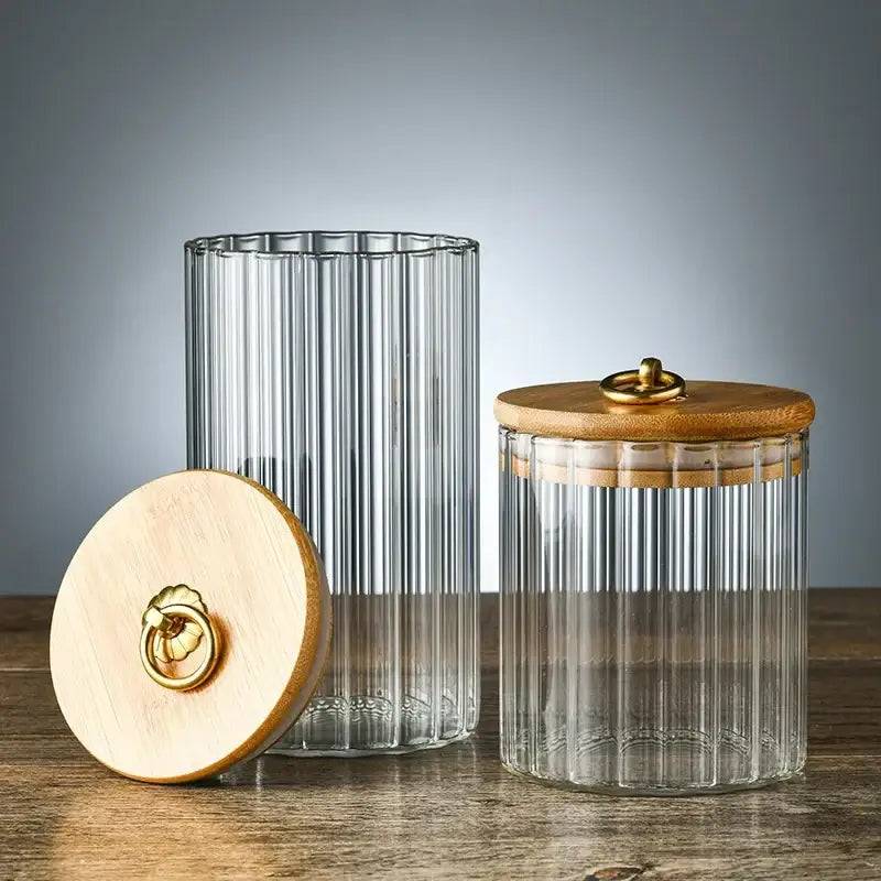 Glass Food Jar with Sealed Bamboo Lid