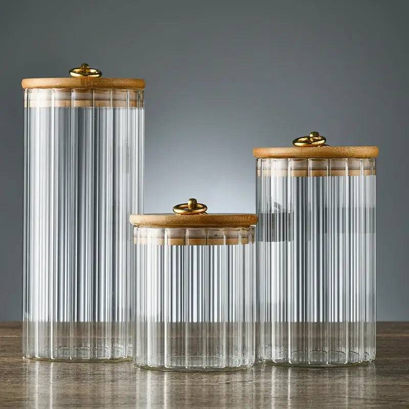 Glass Food Jar with Sealed Bamboo Lid
