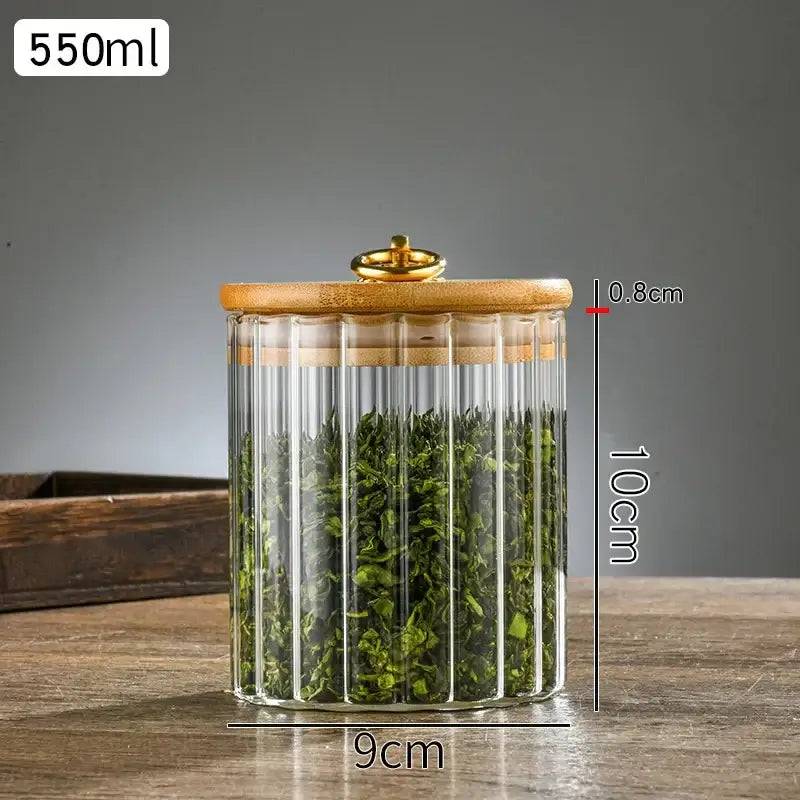 Glass Food Jar with Sealed Bamboo Lid
