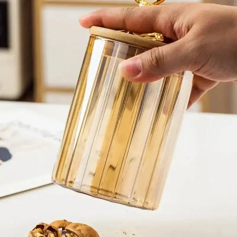 Deer Wood Lid Sealed Glass Jar