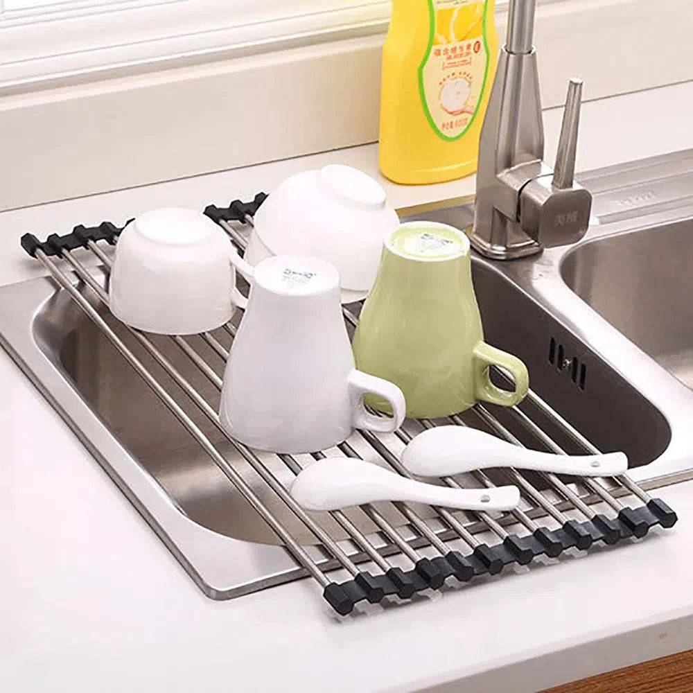 Foldable Stainless Steel Sink Drain Rack