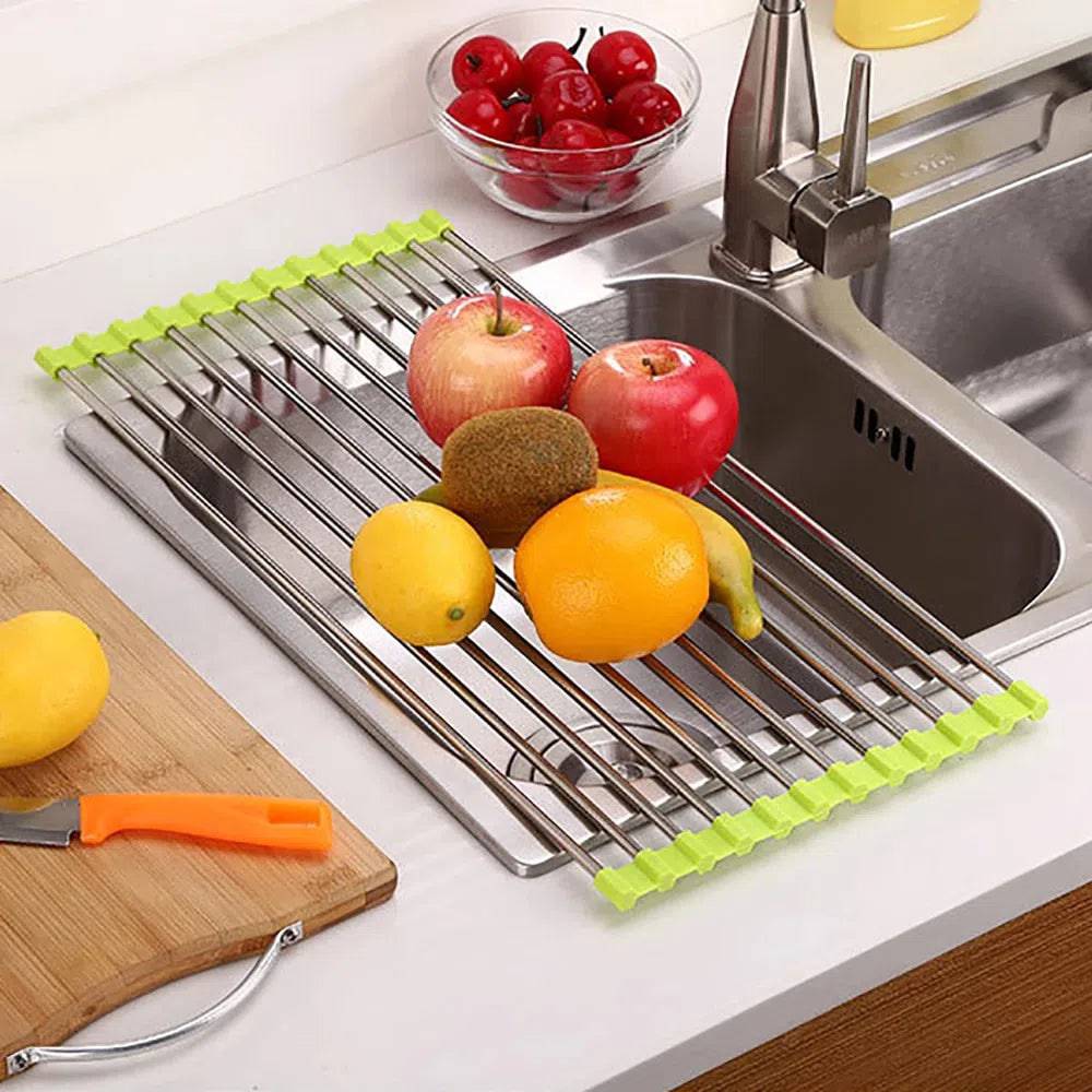 Foldable Stainless Steel Sink Drain Rack