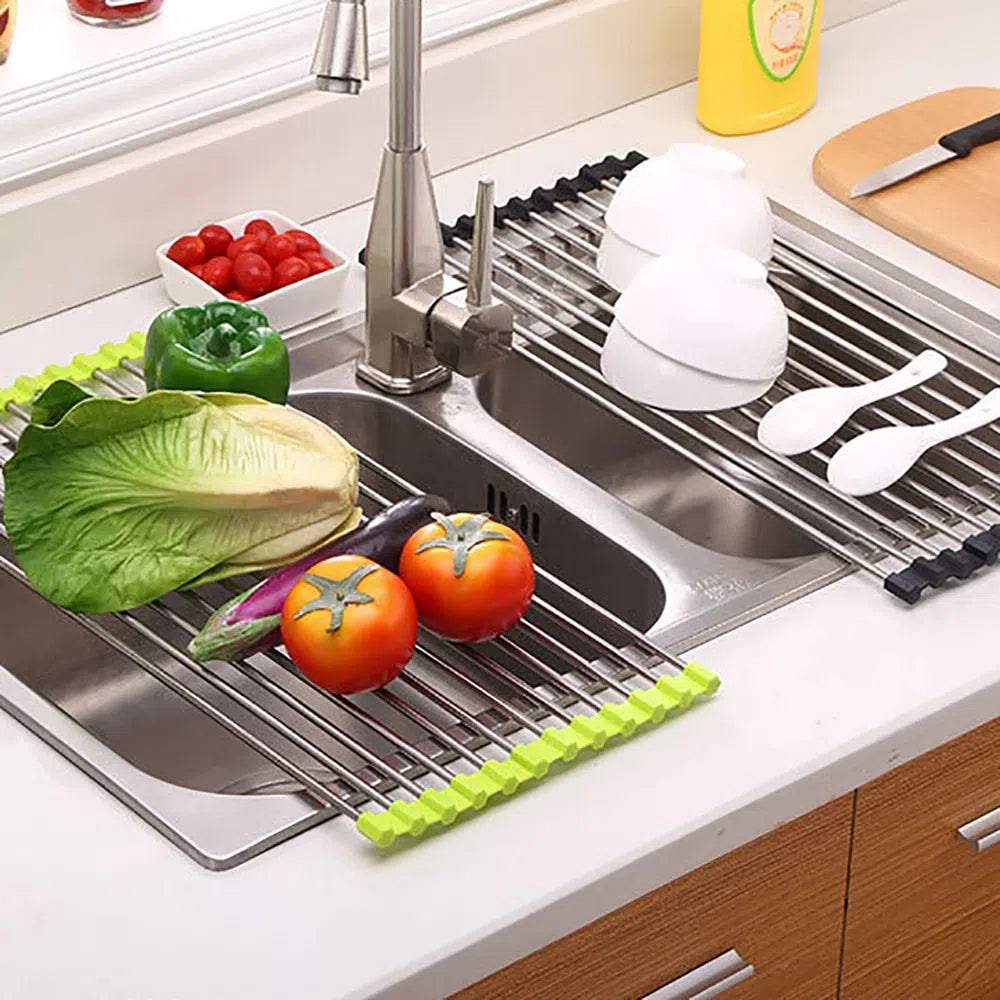 Foldable Stainless Steel Sink Drain Rack