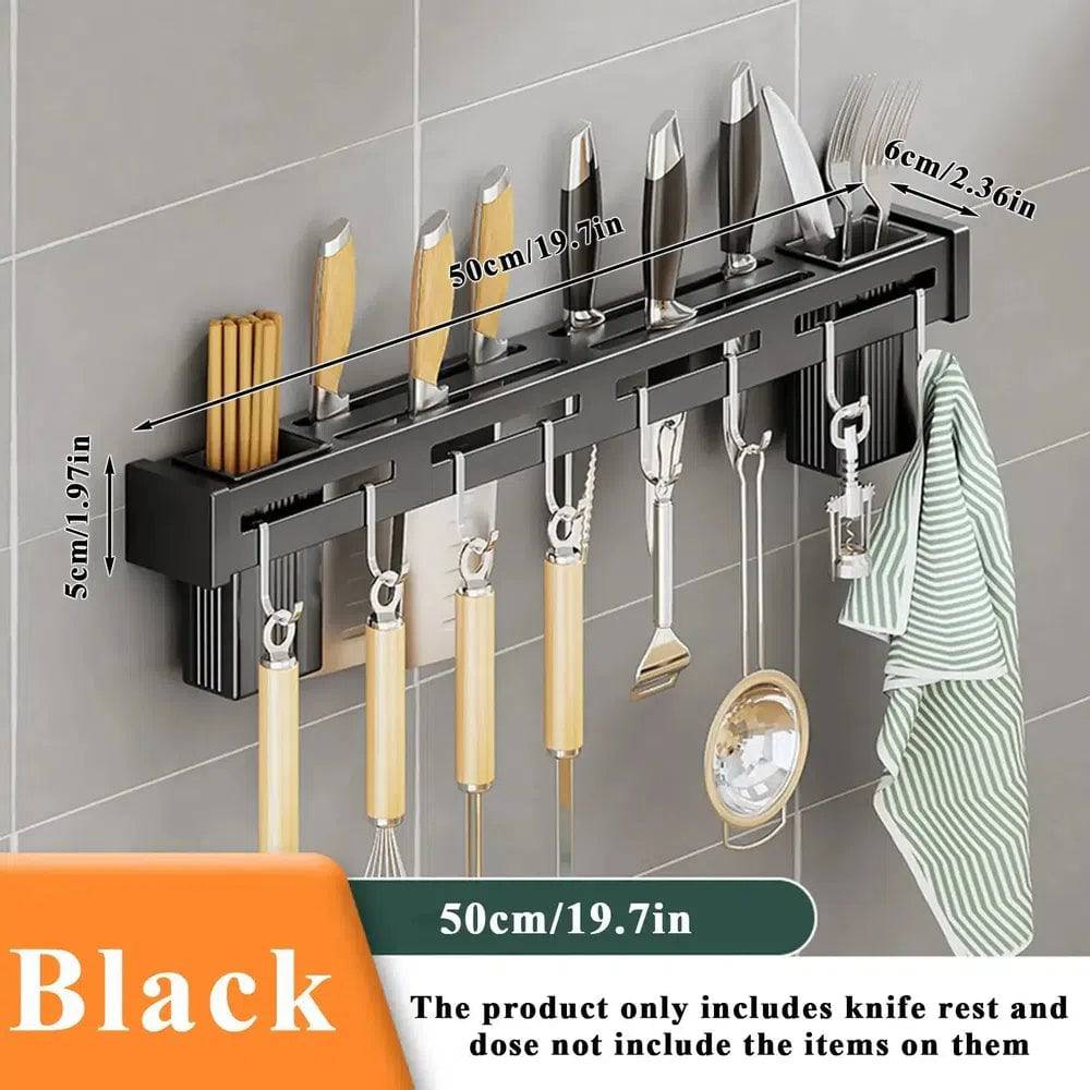 Stainless Steel Wall-Mounted Kitchen Knife Storage Rack