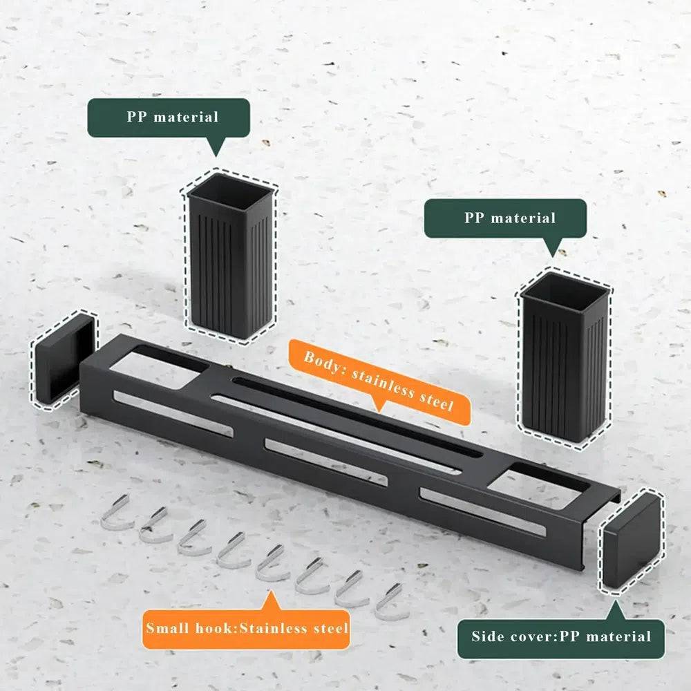 Stainless Steel Wall-Mounted Kitchen Knife Storage Rack
