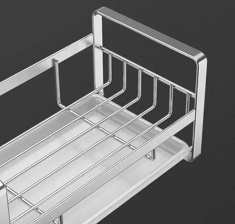 Sink Sponge Holder Rack with Stainless Steel Storage