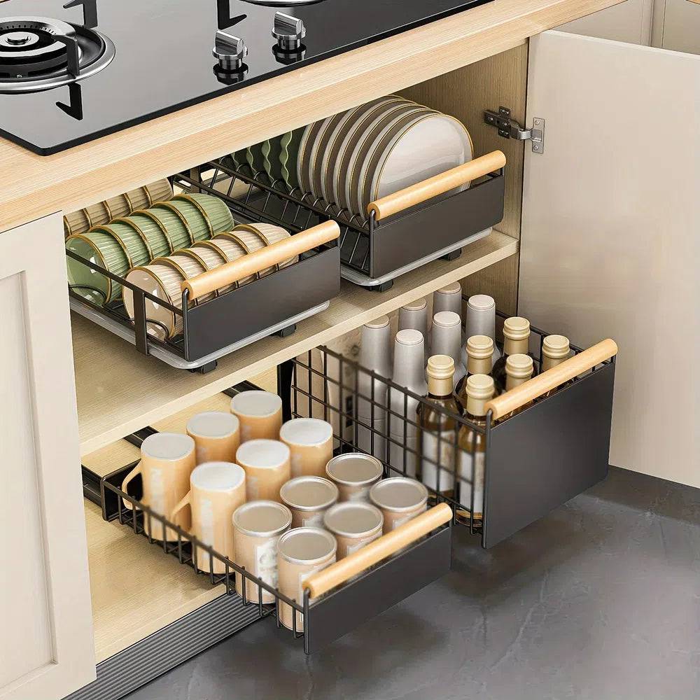 Pull-Out Sliding Drawer Kitchen Organiser