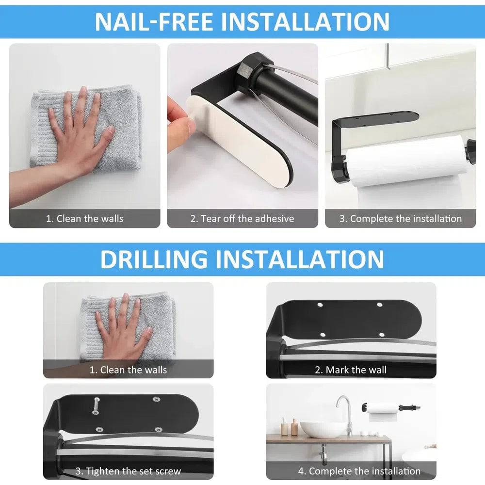Stainless Steel Paper Towel Holder with Spray Bottle