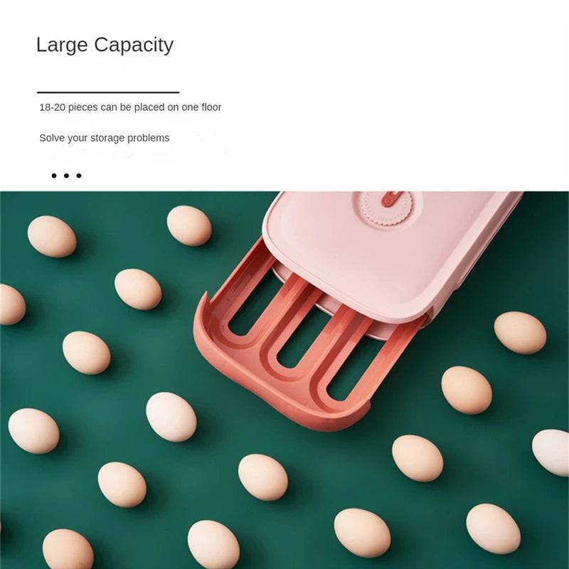 Automatic Rolling Egg Holder Storage Box