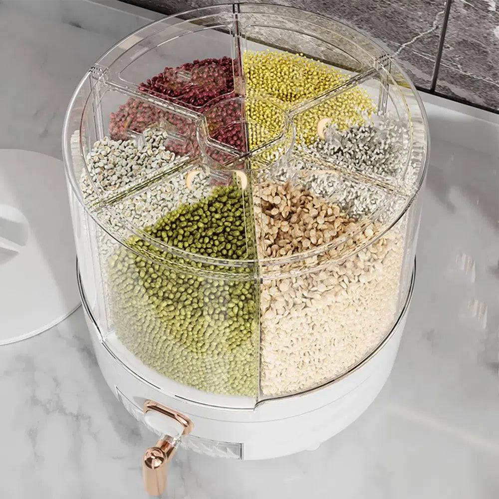 360° Rotating Grain Dispenser Kitchen Storage Container