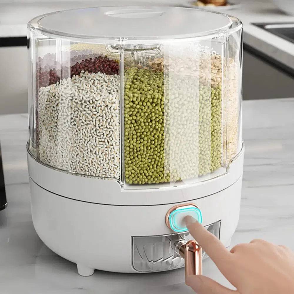 360° Rotating Grain Dispenser Kitchen Storage Container