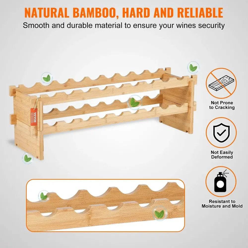 18-Bottle Stackable Modular Wine Rack