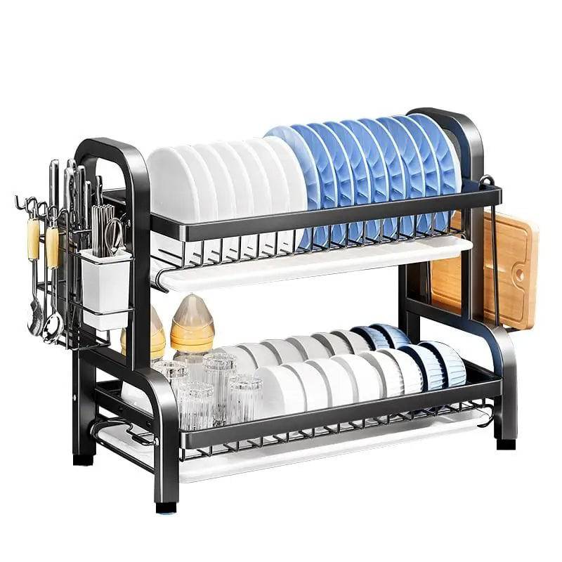 Compact 2-Tier Dish Drying Rack