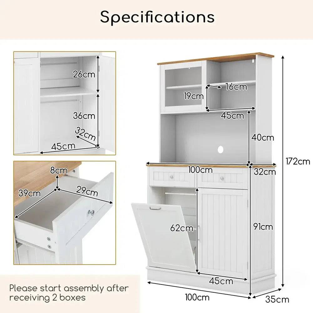 Freestanding Kitchen Pantry Storage Cabinet