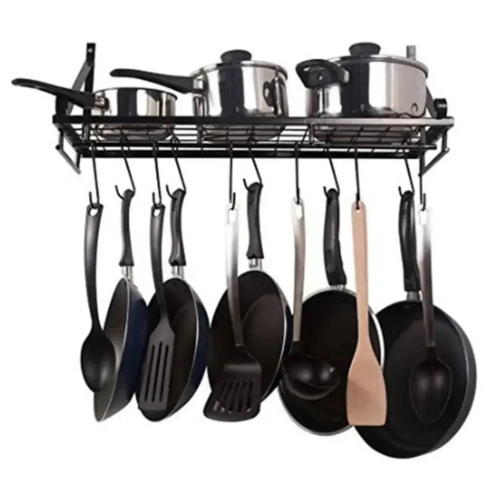 Metal Kitchen Pot Rack with Hooks