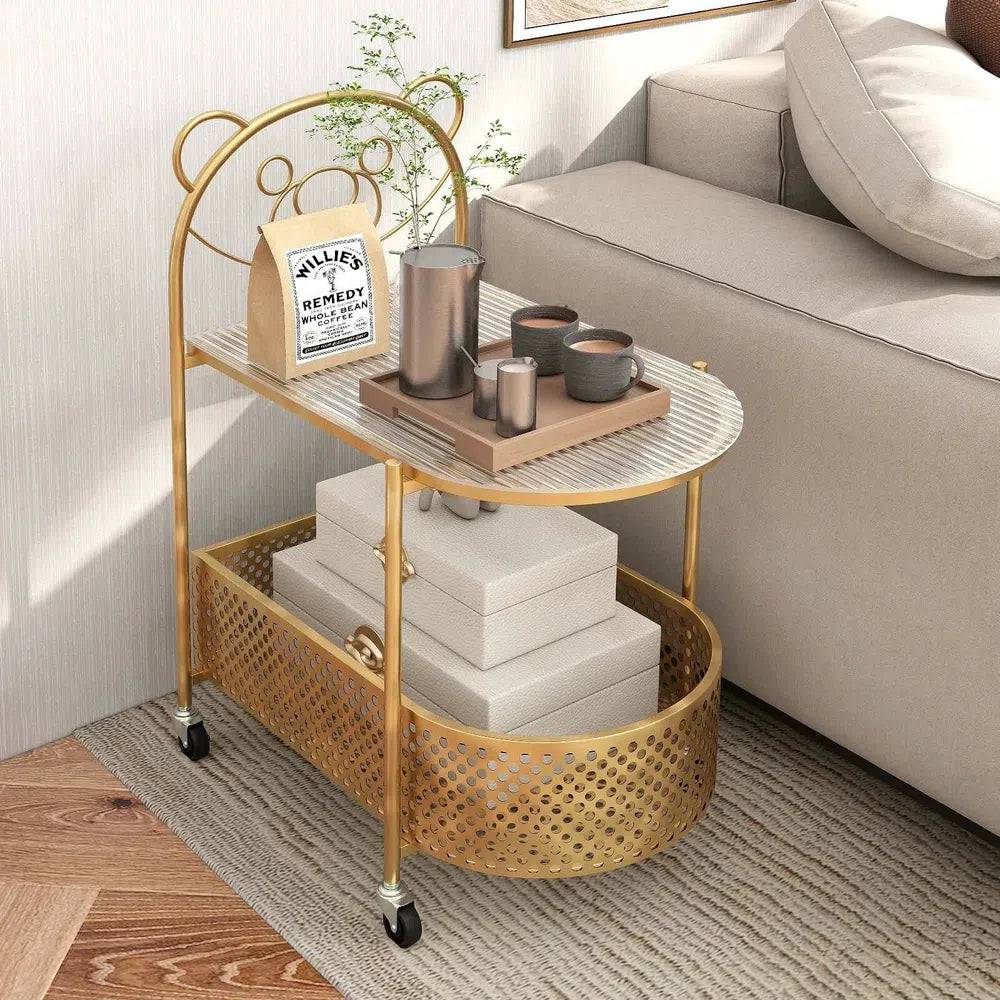 Modern 2-Tier Glass Coffee Table