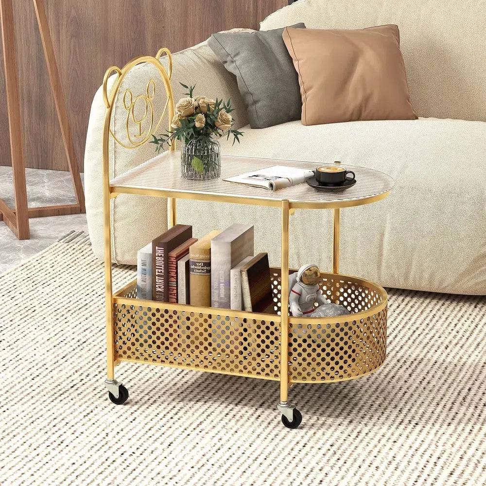 Modern 2-Tier Glass Coffee Table