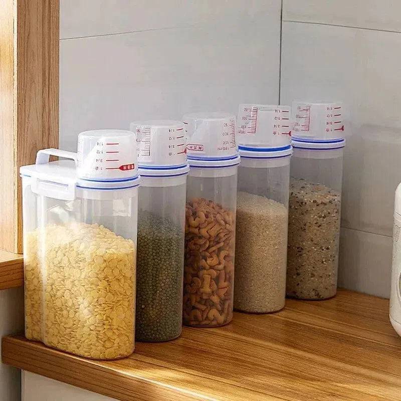 Moisture-proof Grain Storage Tank With Measuring Cup