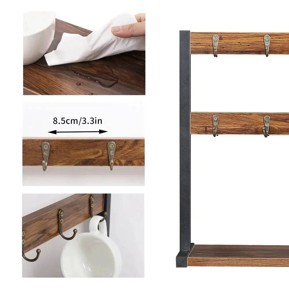 Rustic 2-Tier Coffee Mug Holder
