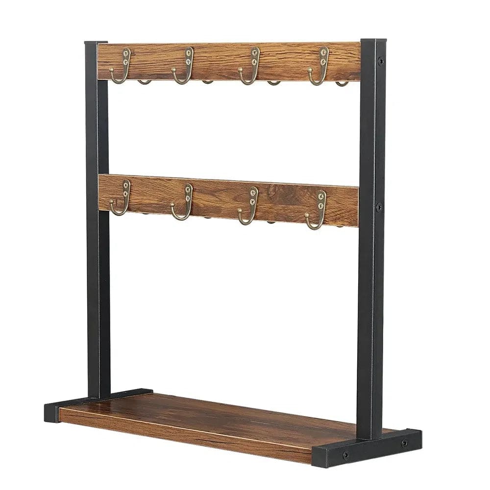 Rustic 2-Tier Coffee Mug Holder