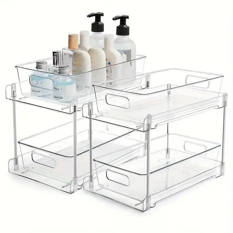 Sliding Two-Tier Under Sink Storage Rack