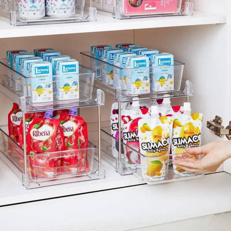 Sliding Two-Tier Under Sink Storage Rack