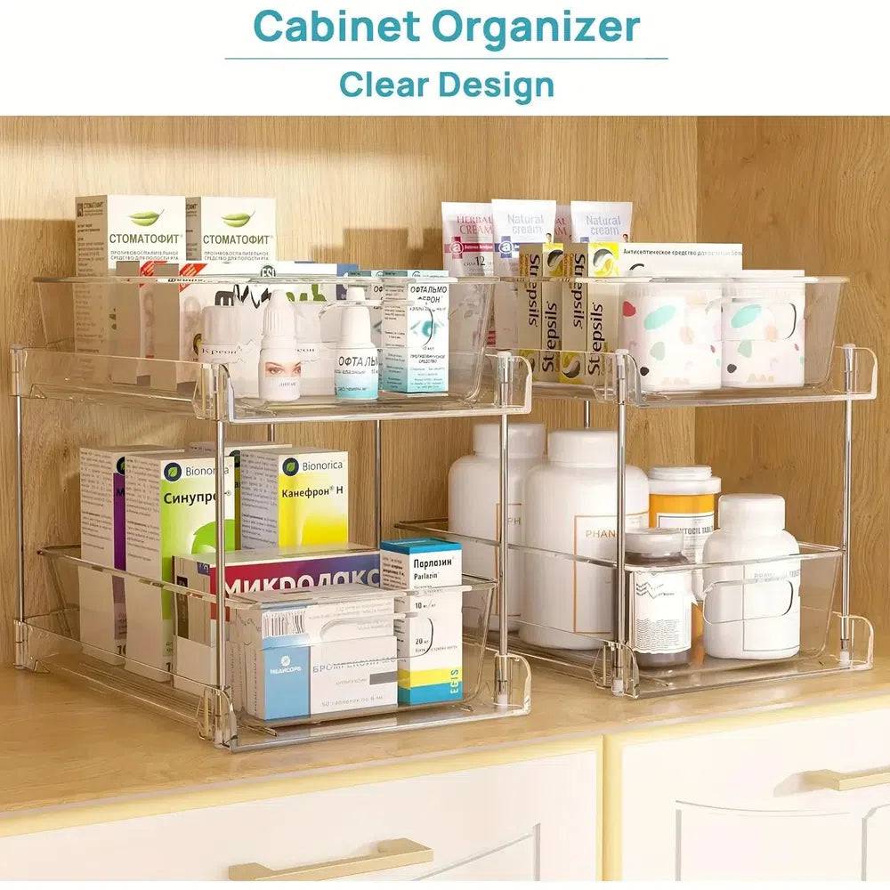 Sliding Two-Tier Under Sink Storage Rack