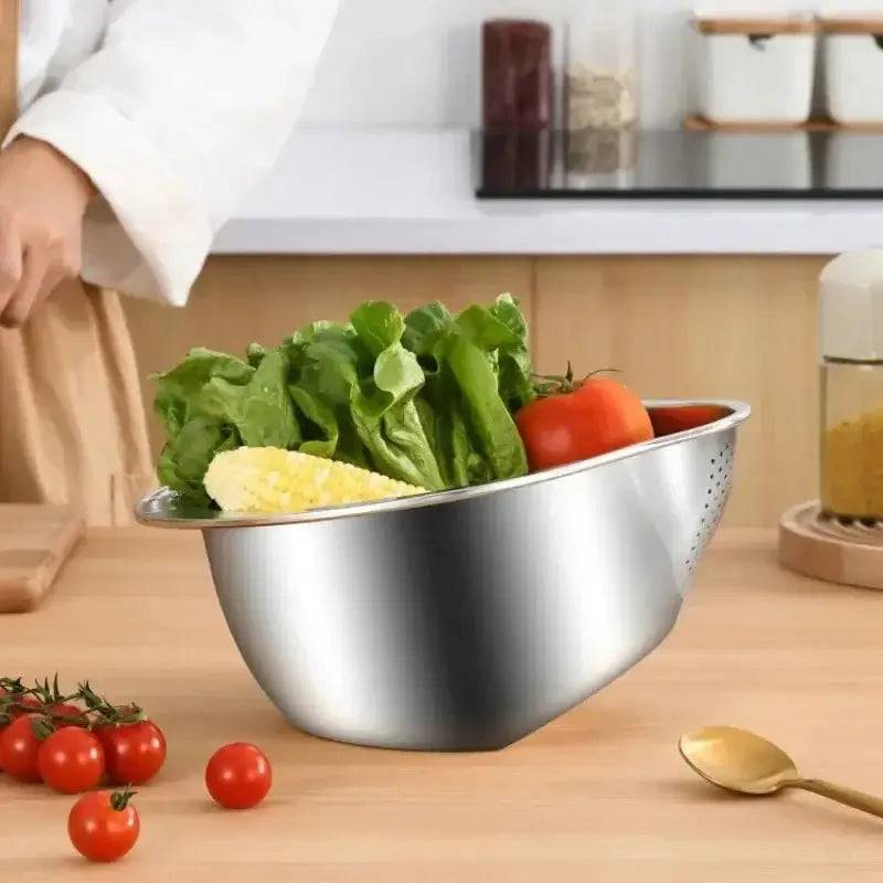 Stainless Steel Rice Washer Strainer Bowl
